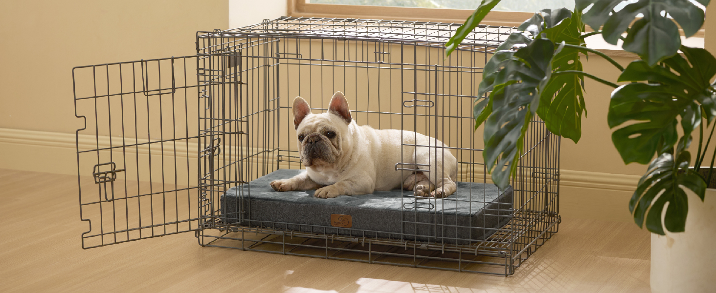 Ортопедична подушка для собак BEDSURE - великі породи, 89x56x8 см, з ефектом пам'яті, миюча, темно-сіра