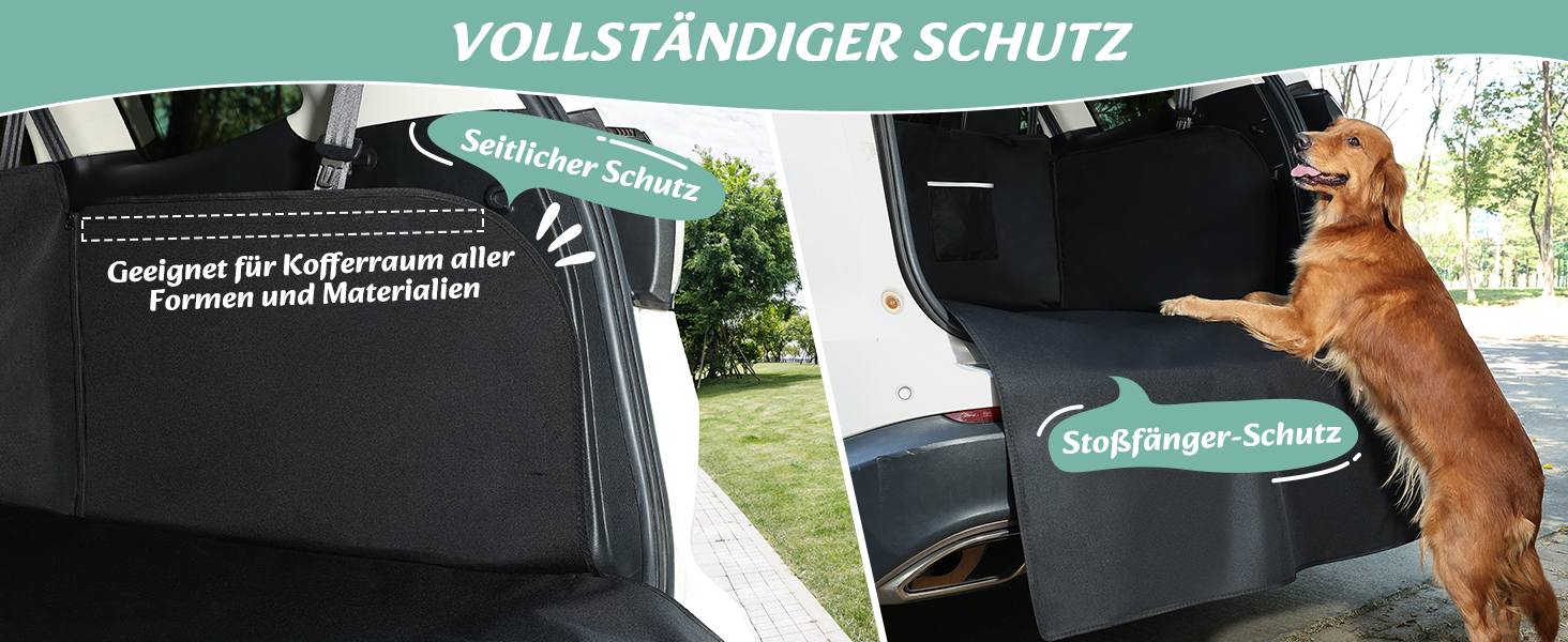 Захисний килимок у багажник для автомобіля для тварин KYG, чорний (XL+ 2 кишені)