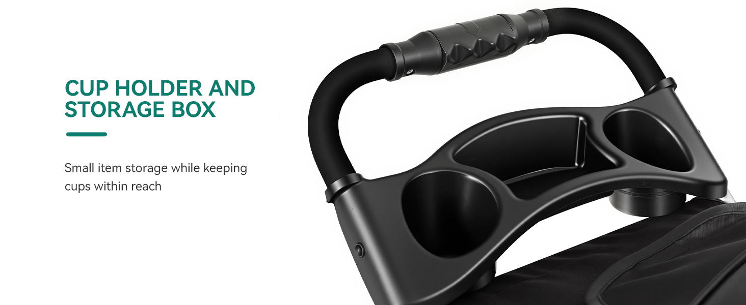 Візок для собак та котів YITAHOME 15 кг, чорний, з трьома колесами, сітчастим вікном та гальмами