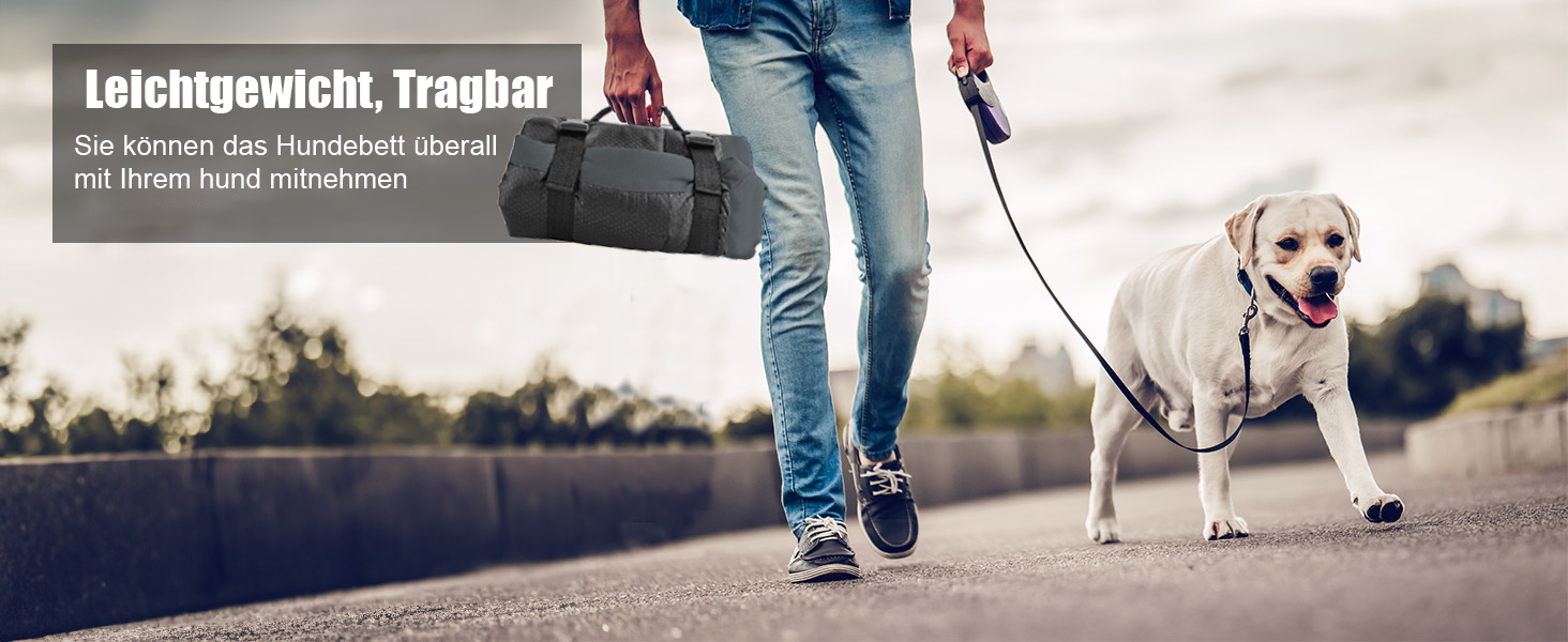 Портативне ліжко для собак Norhogo: водонепроникна килимок-матрац 90x60 см сірого кольору. Ідеально для подорожей, авто, будинку та на вулицю.