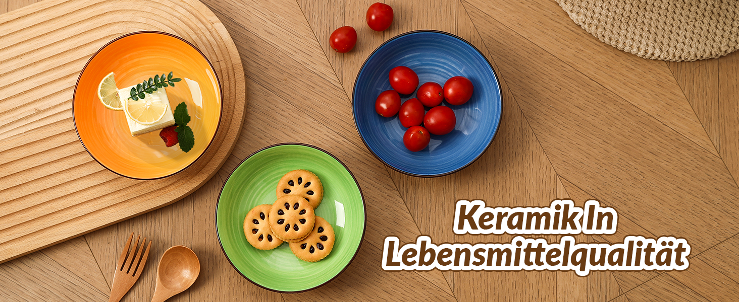 Набір мисок для котів з кераміки - 6 шт. Яскраві миски для котів з візерунком - миски для корму котів, 250 мл, колір 1