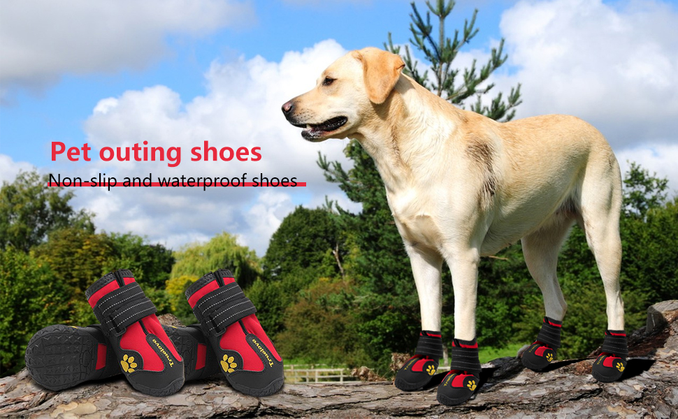 PETCUTE: Чорні захисні чоботи для собак, 4 шт. - дихаючі, водонепроникні, неслизькі. Підходять для малих, середніх та великих собак. Літні чоботи для собак, розмір 7.0*8.0 см