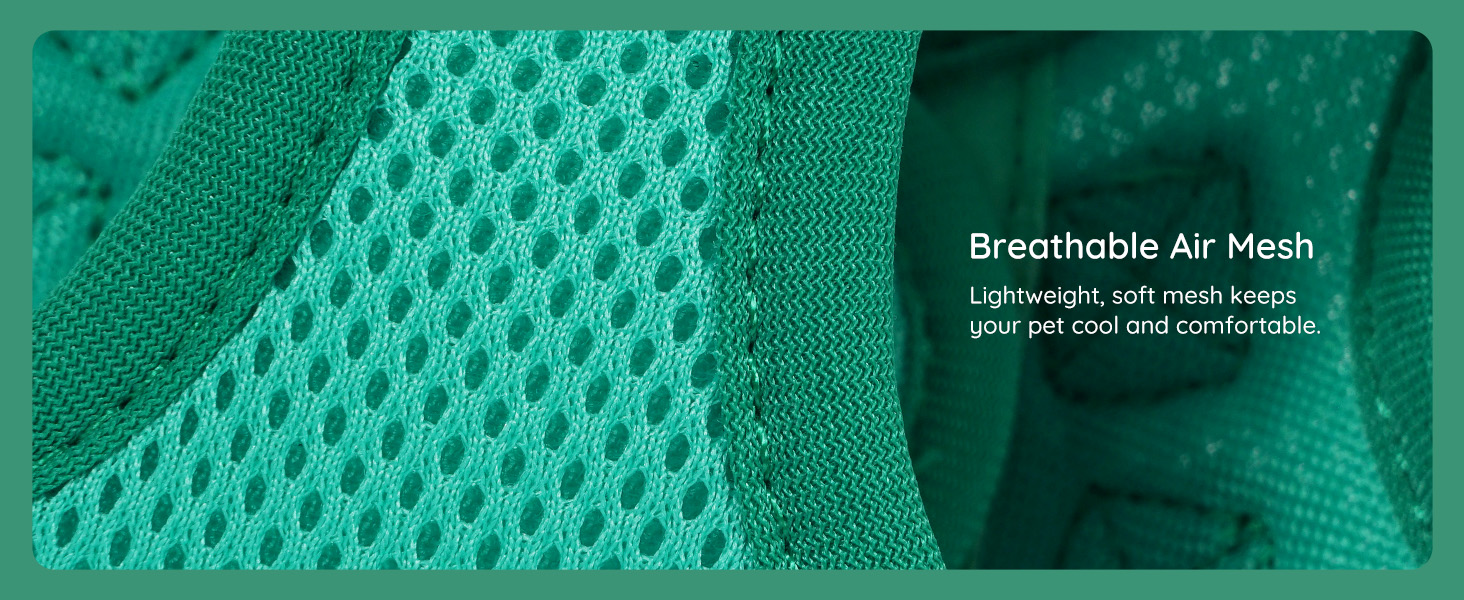 Шлейка для собак BELLA & PAL для маленьких собак з повідком, Step-in шлейка з Air Mesh, анти-тяга, світловідбиваюча, дихаюча, для цуценят, котяча шлейка, XS (30-35 см обхват грудей), Emerald