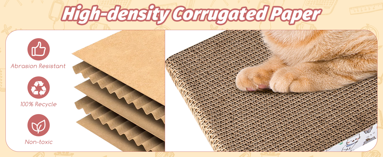 Кігтеточка для котів Nobleza Katze Kratzbrett 3 в 1 з котячою м'ятою, з екологічного картону, 43x24x15 см