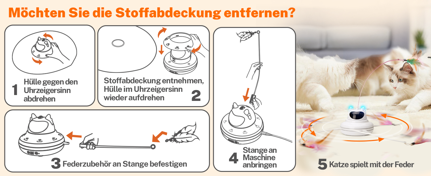 Інтерактивна іграшка для котів Toozey з 3 знімними пір'ями, електрична іграшка з автоматичною подачею пір'я та USB-зарядкою, іграшка для самостійних ігор для котів будь-якого віку, блакитна