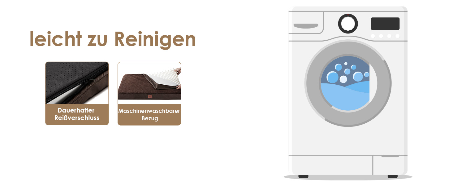 Ортопедичне ліжко для собак середніх порід EHEYCIGA 89x58x9 см, м'яке, знімний чохол, коричневе