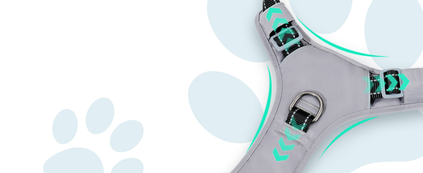 Шлейка для собак Huntboo Anti-Zug, проти вислизання, для малих, середніх та великих собак, не тягне, з світловідбиваючими елементами та 2 карабінами, не дає змогу душитися, регульована для тренувань та бігу (Чорний, S)