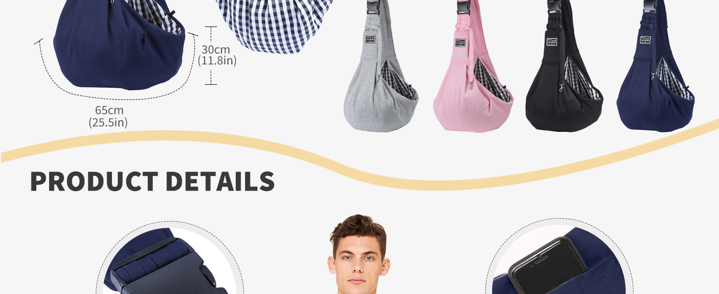 PETCUTE Сумка-переноска для собак до 7.5 кг, рожева, з регульованим ременем та передньою кишенею