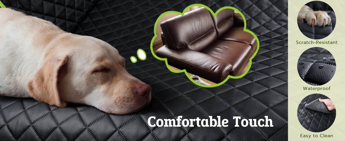 Захисний килимок для собак у машину Pecute 2-в-1: для заднього сидіння та як переноска, водовідштовхувальний, анти-царапин, з жорстким дном