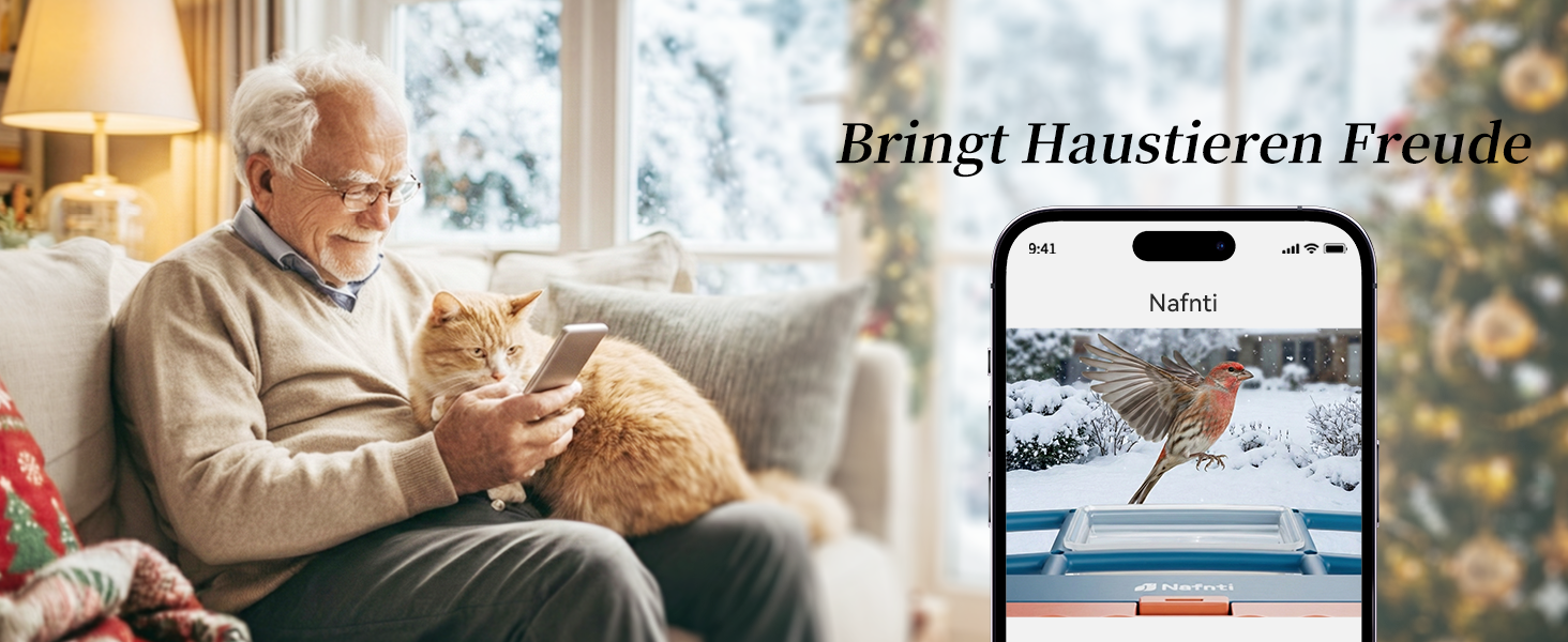 Кормушка для птахів з камерою, AI розпізнавання птахів, 2.4 ГГц/5 ГГц, сонячна, захищена від білок, миттєві сповіщення, 2K камера для заднього двору