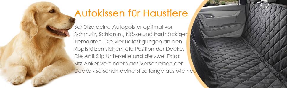 Захисна автомобільна ковдра Eleoption: водовідштовхувальна, антиковзаюча, для собак, сидінь, багажника, заднього сидіння (чорна)