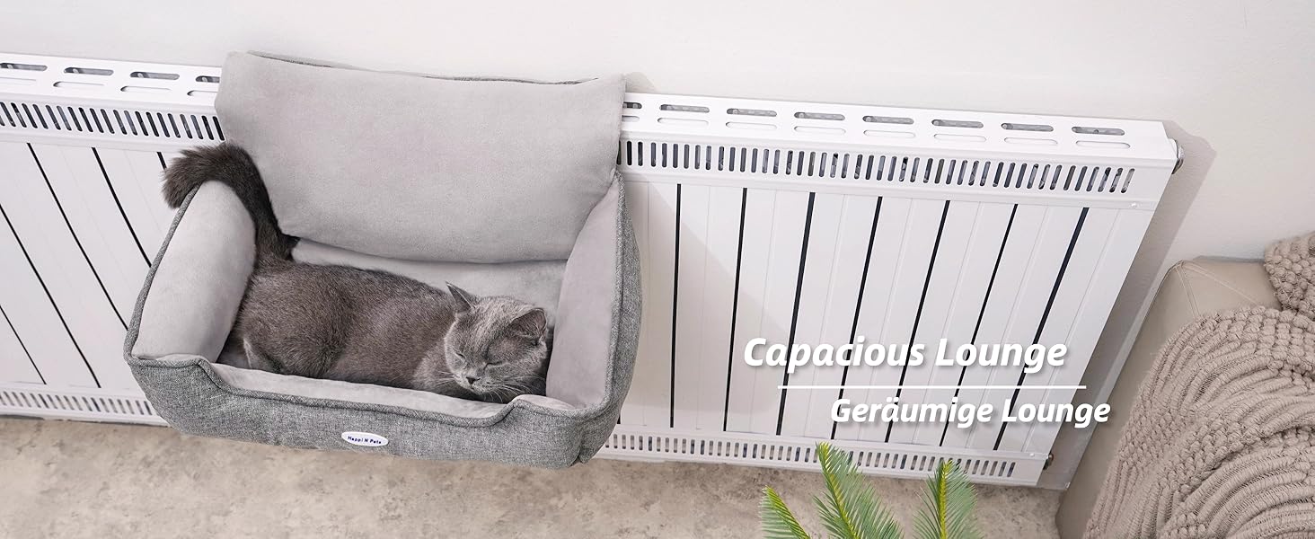 Килимок-гамак для котів на батарею Happi N Pets, сірий, 65 x 36 x 27 см