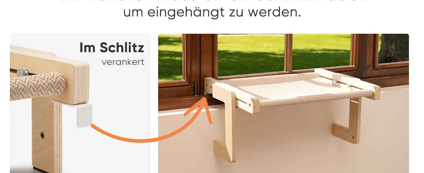 Підвісна лежанка для котів FUKUMARU, лежанка на підвіконник та підлогу, для великих котів, міцна конструкція з дерева та металу, трансформована лежанка, легка у збиранні, бежева