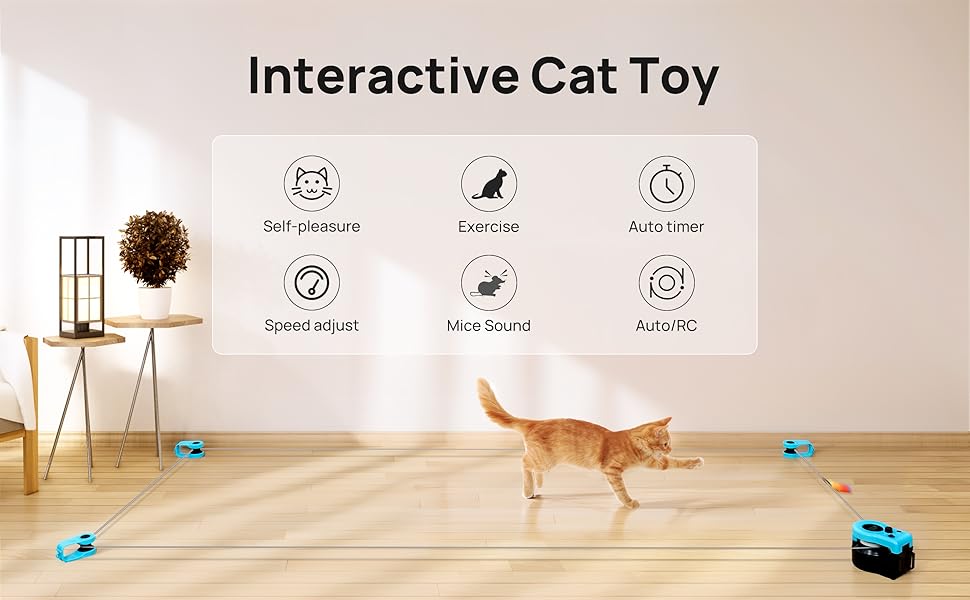 Іграшка для котів AOKUY: автоматичне бігове колесо, дистанційне керування, симуляція полювання, регульована швидкість
