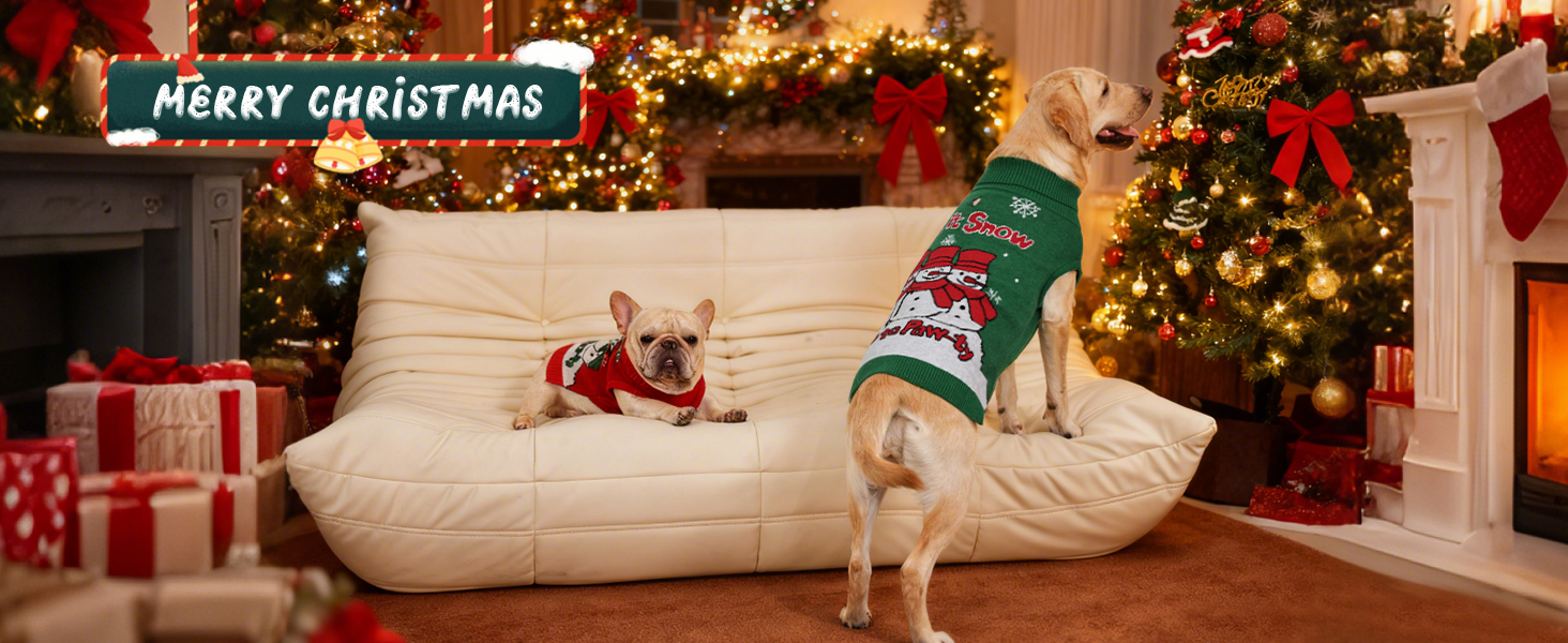 Светр для собак IECOii з коміром-моторолкою, флісовий пуловер, різдвяний пуловер для собак, теплий в'язаний пуловер на Хелловін, 5XL, зелений