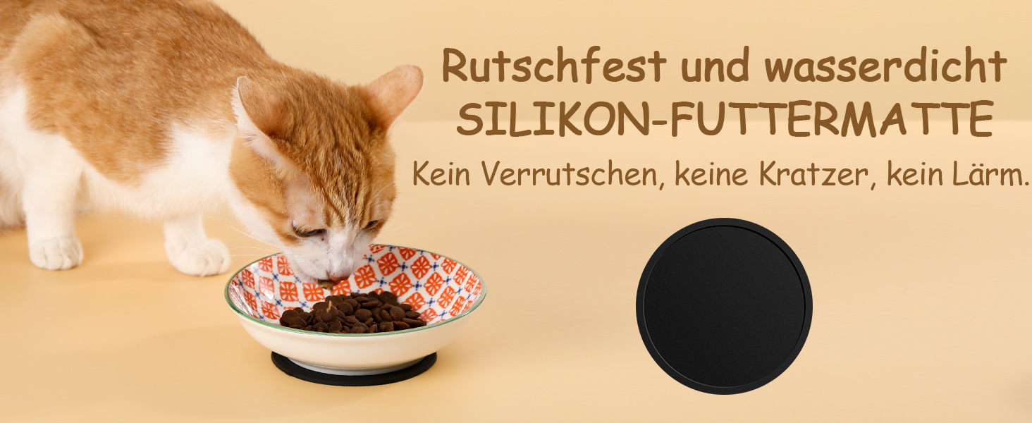 Набір мисок для котячого корму Napf Katze з кераміки, набір 6 шт. з антиковзною підкладкою, об'єм 250 мл, серія