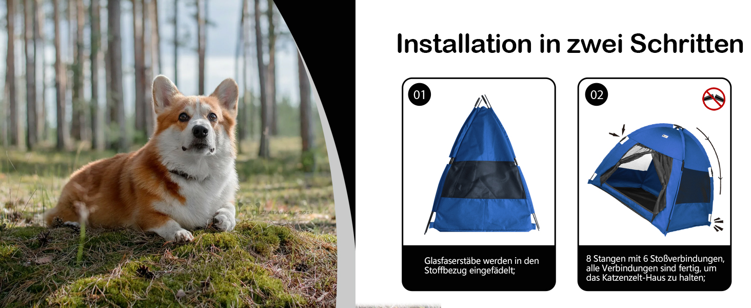 Зручне лежанка-будинок для собак та котів Babyezz, блакитна, L