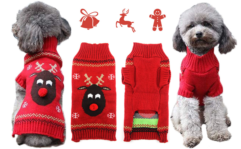 Пуловер для собак ABRRLO з бавовни, теплий зимовий костюм для святкування Нового року, розмір XXL, KitzD