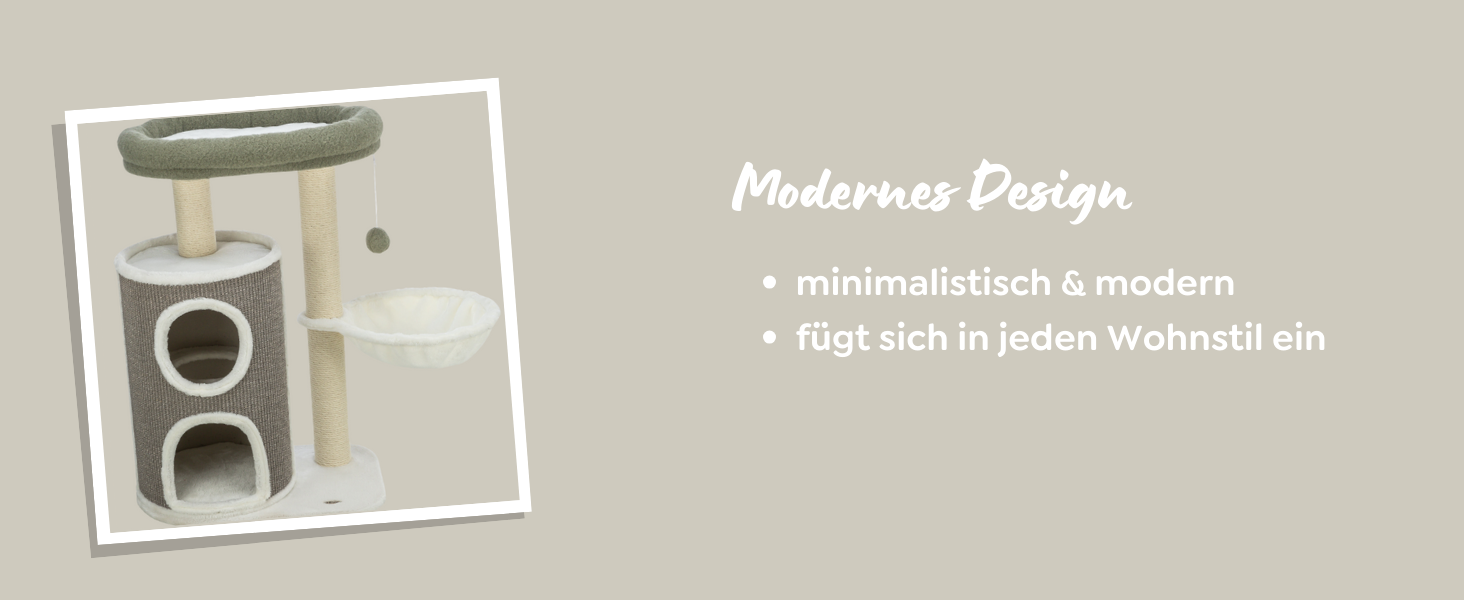 Дерево-подряпування TRIXIE Dante 114 см, бежеве – багатоярусне, з місцями для відпочинку та іграми