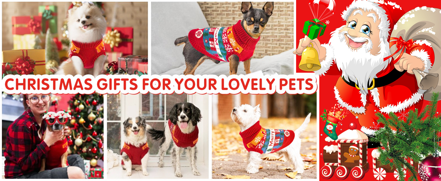 Теплий зимовий пуловер для собак з новорічним дизайном. Ідеальний для маленьких та середніх собак, чихуахуа. Зручний, з флісу, для святкування Різдва.