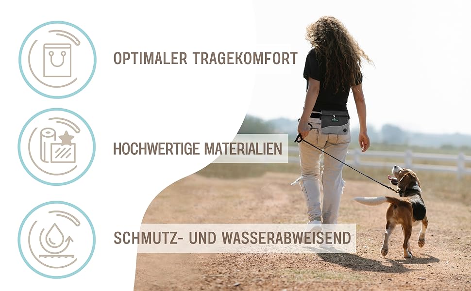 Сумка для кормів PetLove Leckerlibeutel для собак • З магнітною застібкою • З диспенсером для відходів • Можна використовувати як поясну сумку • Сіра L