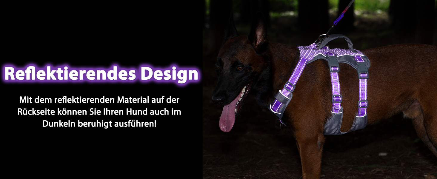 Шлейка Huntboo для собак - антистресова, з ручкою, для малеких, середніх та великих порід (S, M), лавандова