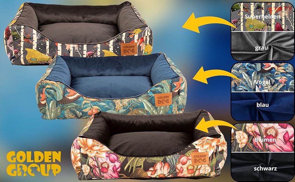 М'яке ліжко-корзина для собак 'Kinia' (Superheld, S) з високими бортиками, з велюрової тканини