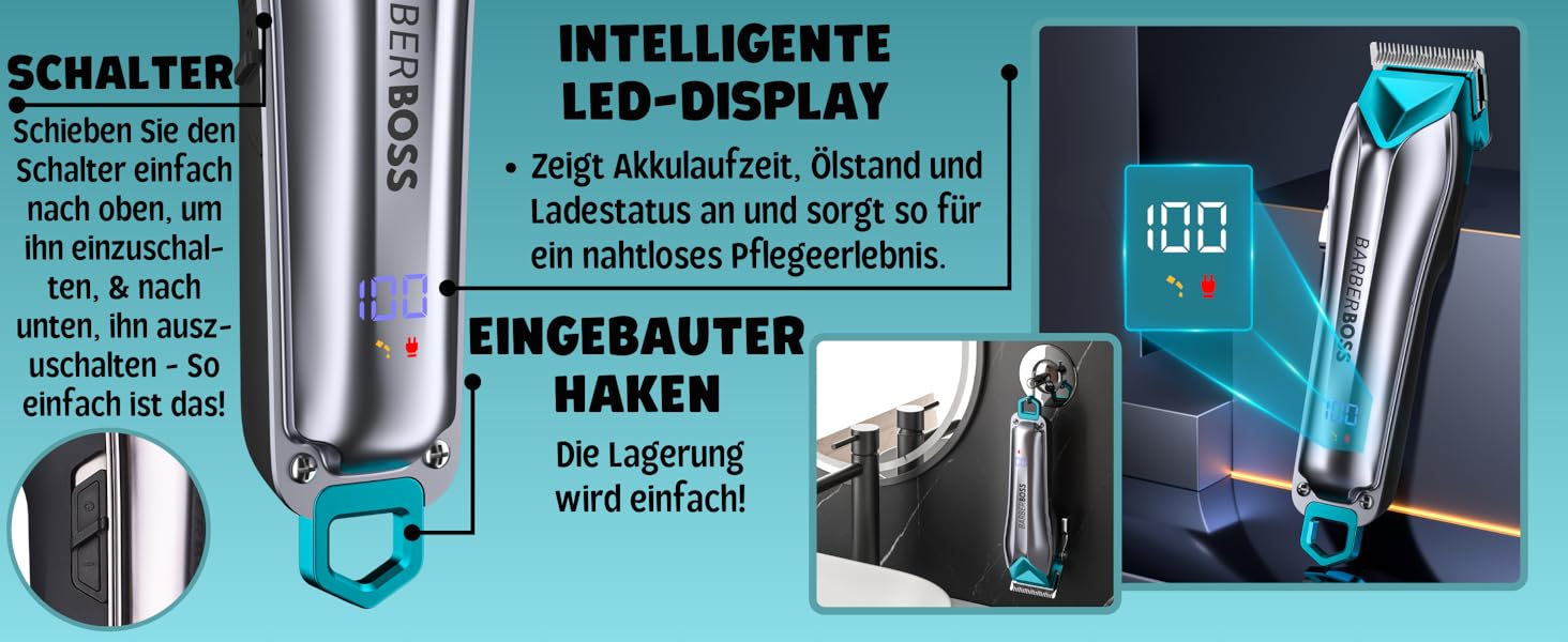 Професійна машинка для стрижки собак та котів BarberBoss QR-9088, бездротова, для густого хутра, комплект