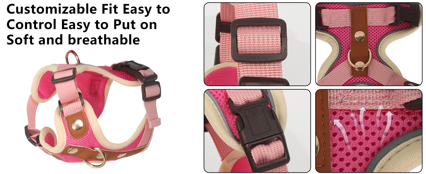 Набір для кота: шлейка та поводок-телескопічний, антизламання, регульована шлейка для кошенят та собак, рожевий