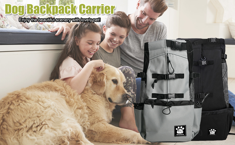 Рюкзак-переноска для собак, 1–25 кг, сірий XL. Зі шнурком, отвором для голови, вентиляцією. Для маленьких та середніх собак. Безпечний, комфортний, легкий.