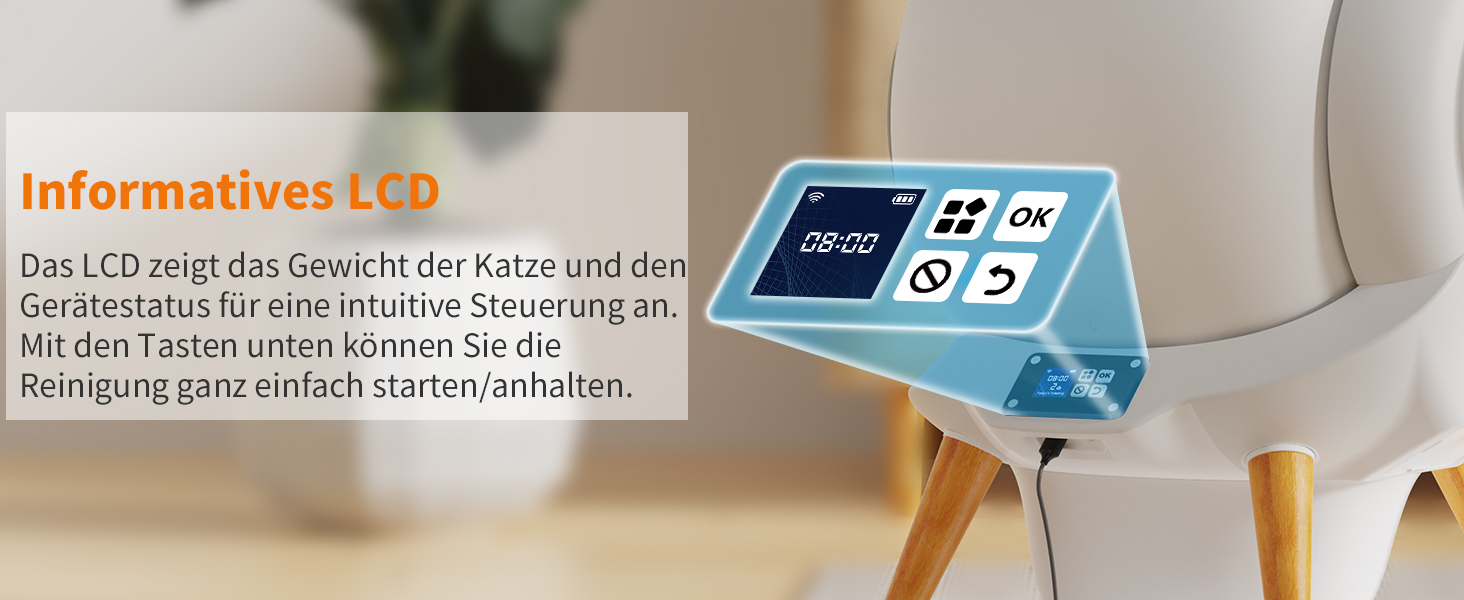 Автоматичний лоток для котів HoneyGuaridan SL900 з самоочищенням, 63л, з підключенням до додатку, сенсорами та подвійним живленням