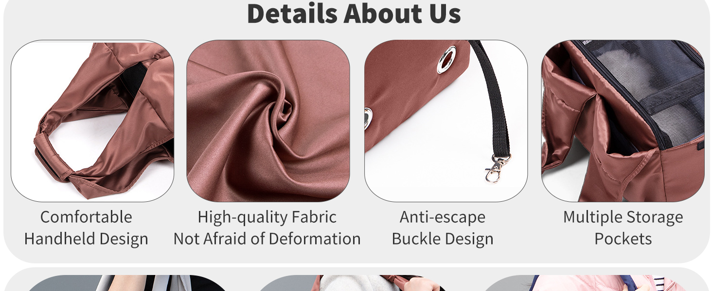 PETCUTE Сумка-переноска для собак та котів, дихаюча, з килимком, плечова сумка з безпечним шнуром та кишенями, для маленьких та середніх собак, цуценят та котів, Карамель