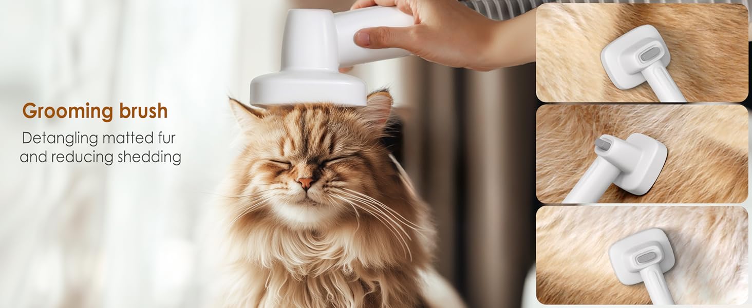 Rywell Професійна машинка для стрижки собак 4L з пилососом, 13000 Pa, 6 насадок для грумінгу, щітка для собак, пилосос для собак з щіткою, тиха