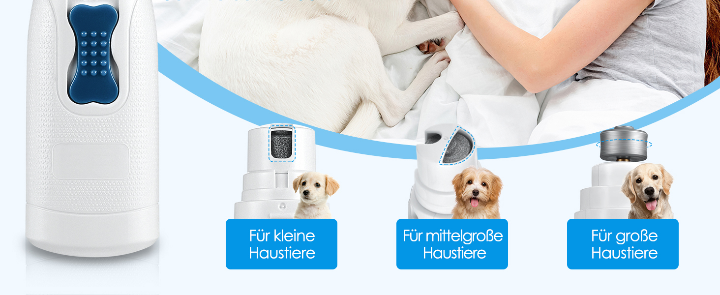 Електричний шліфувальник для собачих кігтів Brifit, тихий, для собак, котів та інших тварин, білий/сріблястий