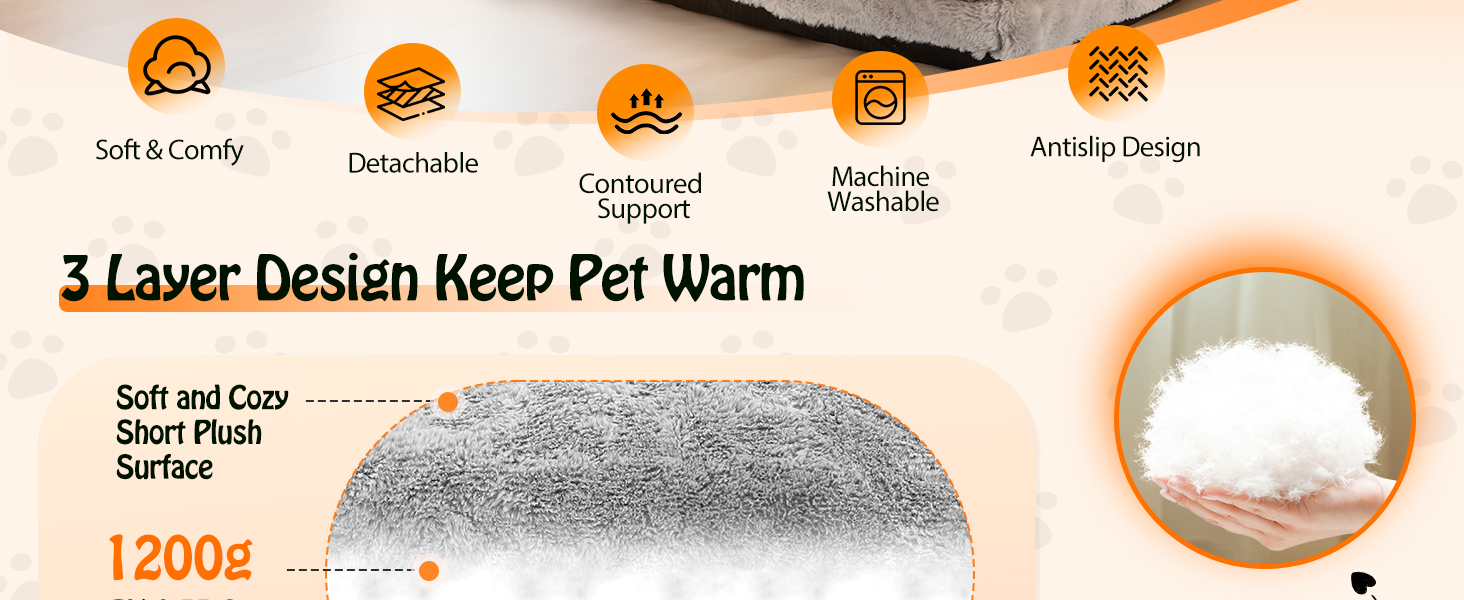 М'яке ліжко-диванчик для котів та собак Nobleza, 60x45x30 см, сірий колір