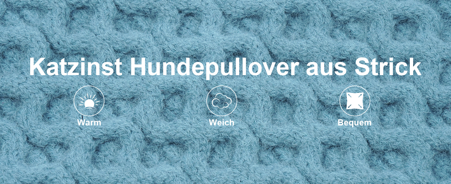 Теплий в'язаний пуловер для собак з коміром-стійкою, блакитний, 3XL XXXL | Підходить для великих собак: Лабрадор, Боксер