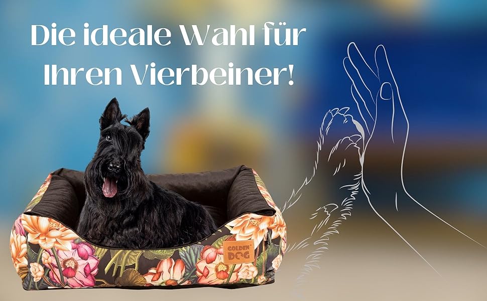 М'яке ліжко-корзина для собак 'Kinia' (Superheld, S) з високими бортиками, з велюрової тканини