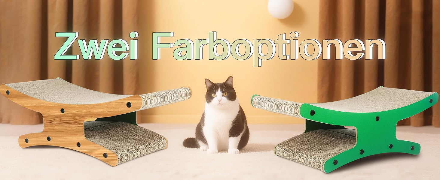 Кігтеточка для котів з будиночком - XL, двостороння картонна кігтеточка 56x26x20см - стабільне ліжко, місце для відпочинку та іграшка-м'ячик з дерева