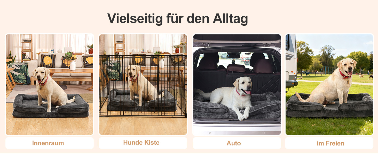 Ортопедичне ліжко для собак – миється, знімний фланелевий чохол, водонепроникний наповнювач, антиковзаюче дно, 71*58*17 см, темно-сірий