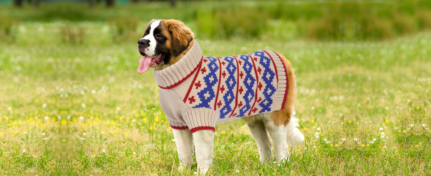 Теплий в'язаний зимовий пуловер для собак великих порід Katzinst | Зимовий пуловер для собак, Лабрадор, Доберман (Абрикосовий, 3XL)