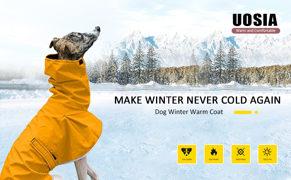 Водонепроникна тепла куртка для віндхундів на зиму, регульована, флісова, для великих та середніх собак (Оранжева, L)