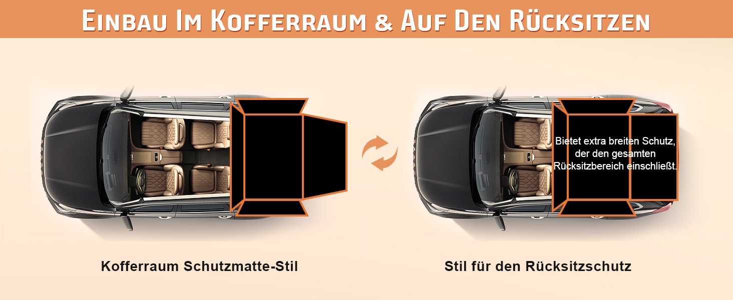 Накидка для собак у машину Gimars, 157x137 см, водовідштовхувальна, стійка до подряпин, універсальна, з передньою панеллю та оглядовим вікном, чорний & оранжевий, килимок у багажник