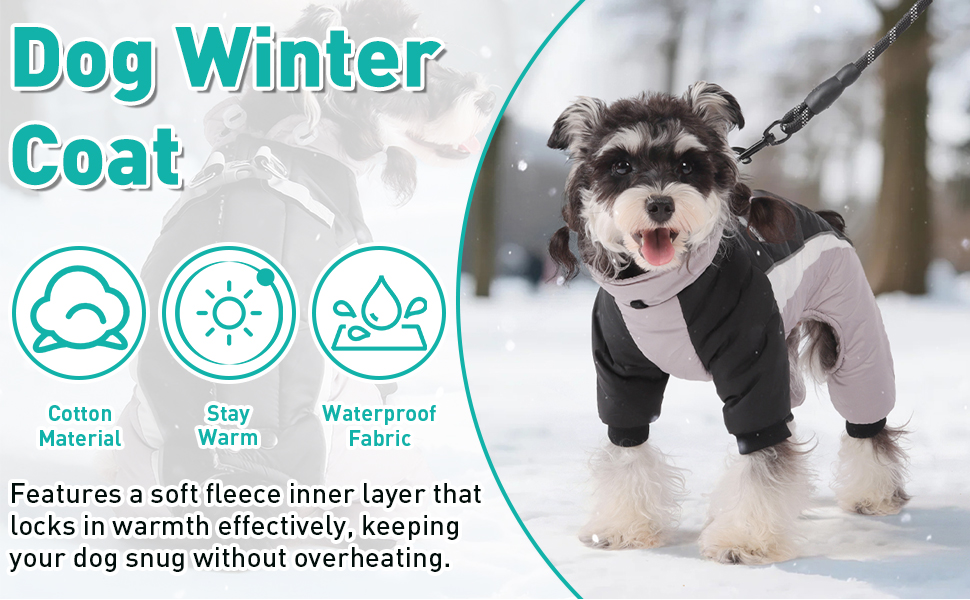 Зимовий теплий куртка для собак, водонепроникний комбінезон на 4 лапи з D-початком та світловідбиваючими смугами (Чорний/Сірий, M)