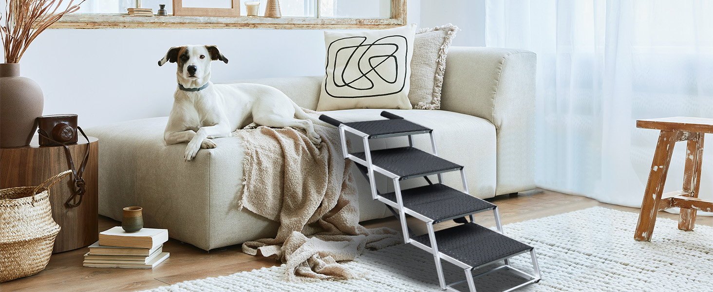 Східці для собак у машину SDLDEER, 4 сходинки, складані, регульована висота, до 80 кг, 64-68 см