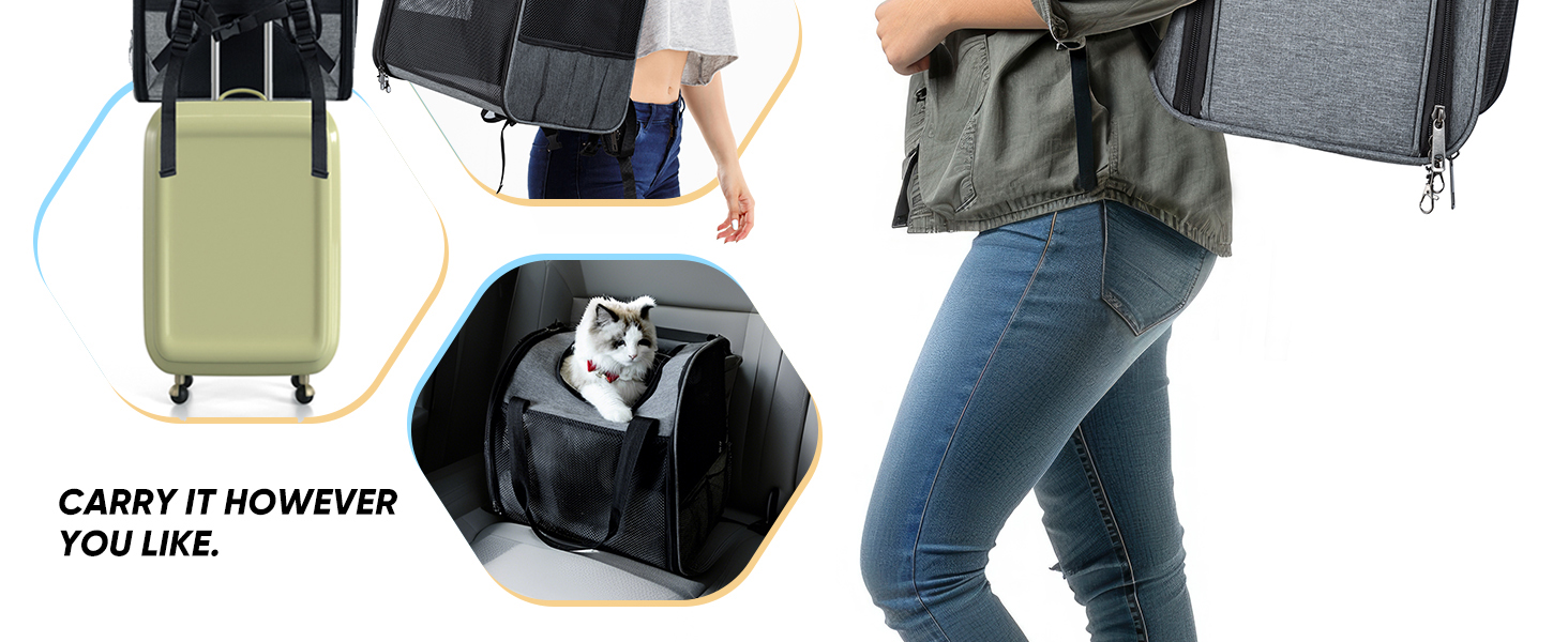 Рюкзак-переноска для котів з сітчастим вікном - складаний переносник для котів та маленьких собак (4-8 кг) з надійною застібкою-блискавкою, страхувальний поводок, ідеальний для подорожей та прогулянок