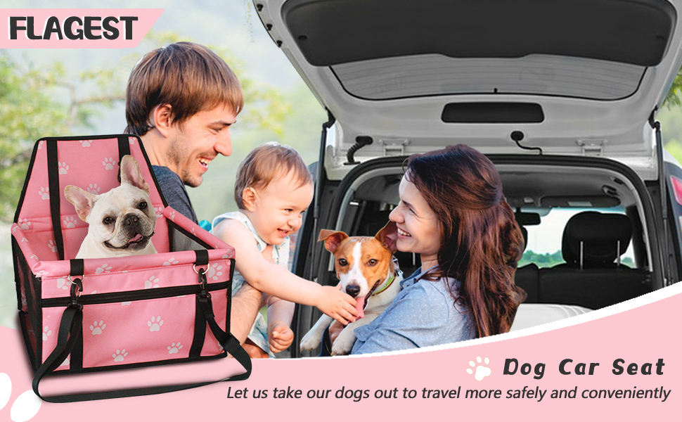 Автомобільний лежак для собак та котів, Oxford, 40x32x24 см, рожевий