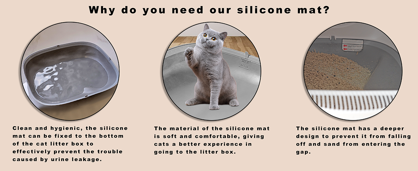 Електричний килимок для котячого туалету XQDKoon, силіконовий, вологостійкий, заміна для самоочисного дна котячого туалету