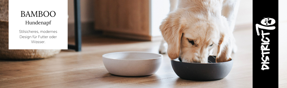 Миска для собак District 70 Bamboo - Темно-сіра, маленька (570 мл)