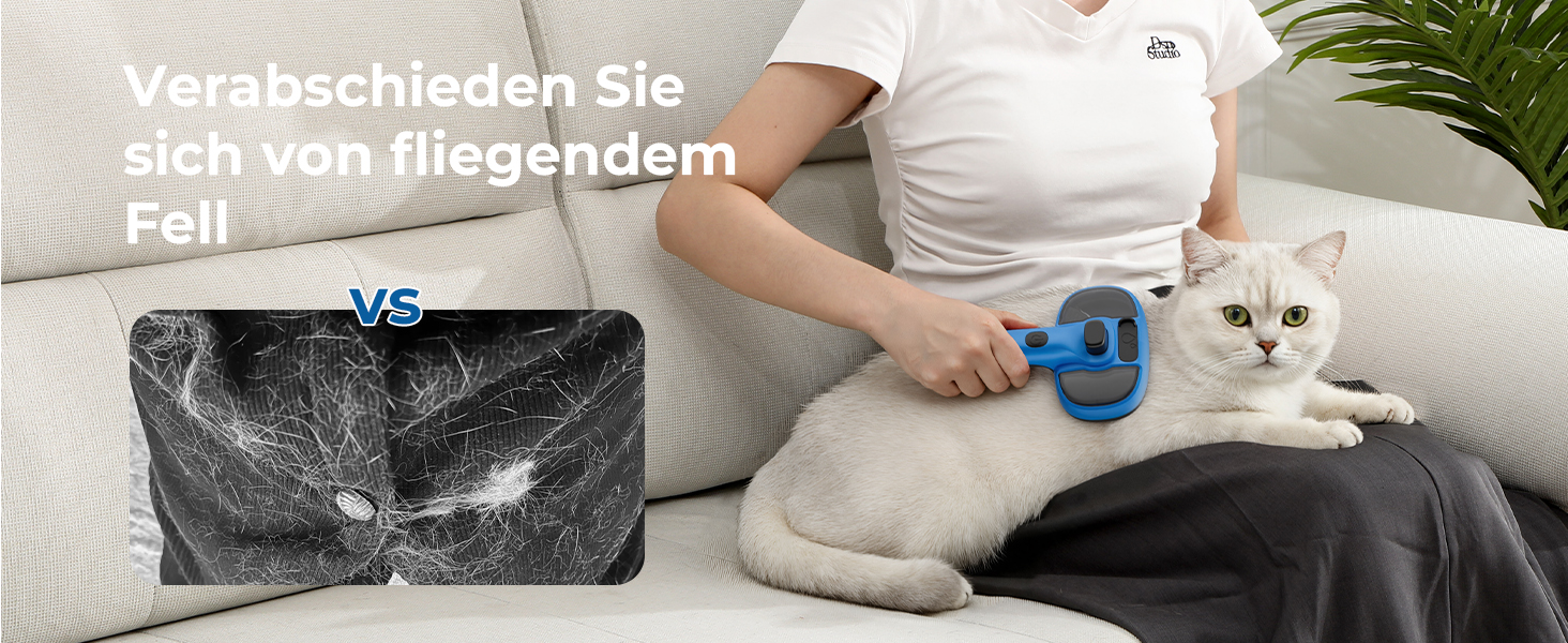 Побутова щітка для котів Pecute з парою та спреєм, багатофункціональна, для масажу та догляду за довгошерстими тваринами (блакитна)