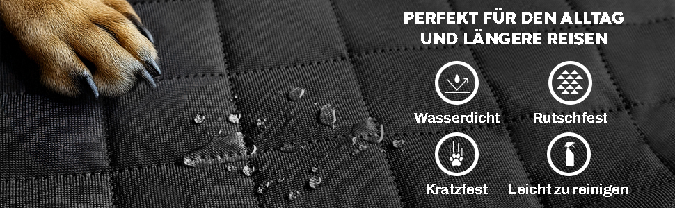 Захист для заднього сидіння автомобіля для собак Hainberger: водовідштовхувальний, стійкий до подряпин, з боковим захистом та оглядовим вікном, 137x147 см